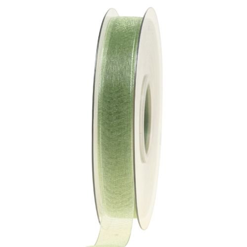 Article Ruban organza vert ruban cadeau lisière vert citron 15mm 50m