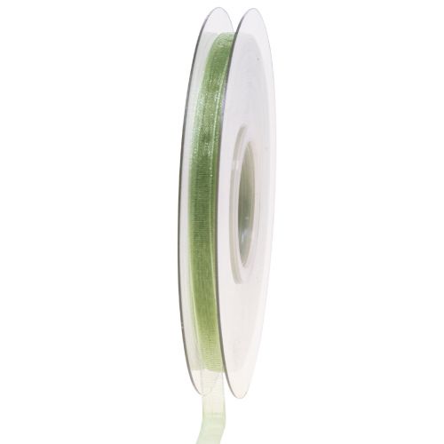 Article Ruban organza vert lisière cadeau vert citron 6 mm 50 m