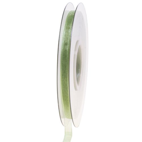 Floristik24 Ruban organza vert ruban cadeau lisière vert citron 6mm 50m