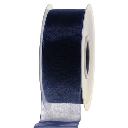 Ruban organza ruban cadeau bleu foncé ruban bleu lisière 40mm 50m