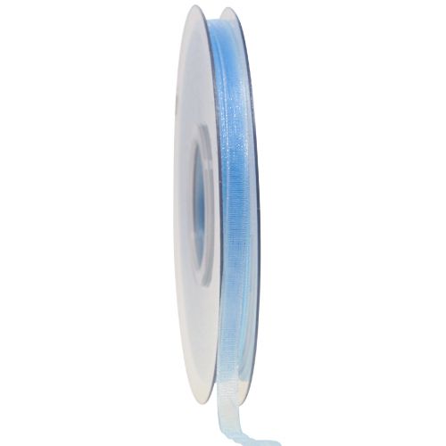 Ruban organza ruban cadeau bleu clair ruban bleu lisière 6mm 50m