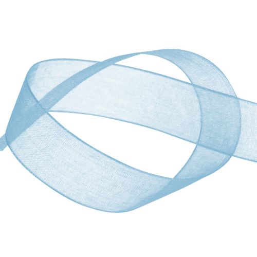 Floristik24 Ruban organza ruban cadeau bleu clair ruban bleu lisière 6mm 50m
