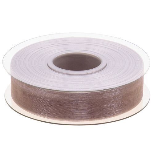 Article Ruban organza ruban cadeau ruban beige selvedge taupe 25mm 50m