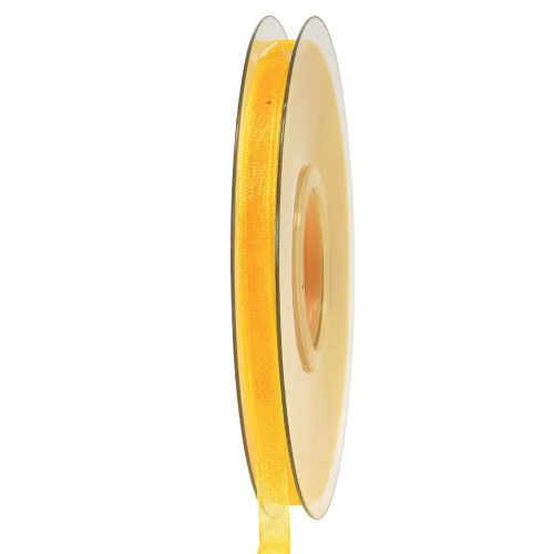 Floristik24 Ruban organza ruban cadeau ruban jaune lisière 6mm 50m