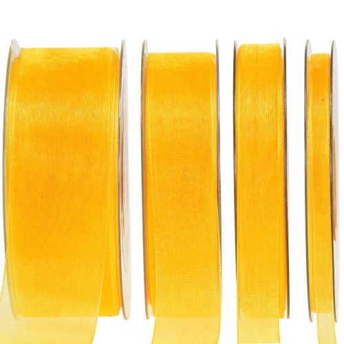 Article Ruban organza, ruban cadeau, ruban jaune, ruban décoratif, lisière 50 m