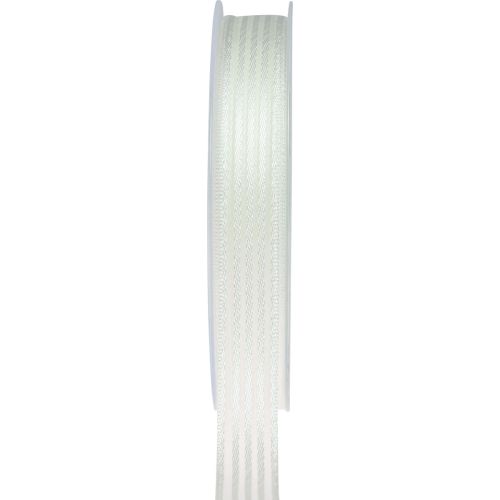 Article Ruban organza à rayures ruban cadeau blanc 15mm 20m