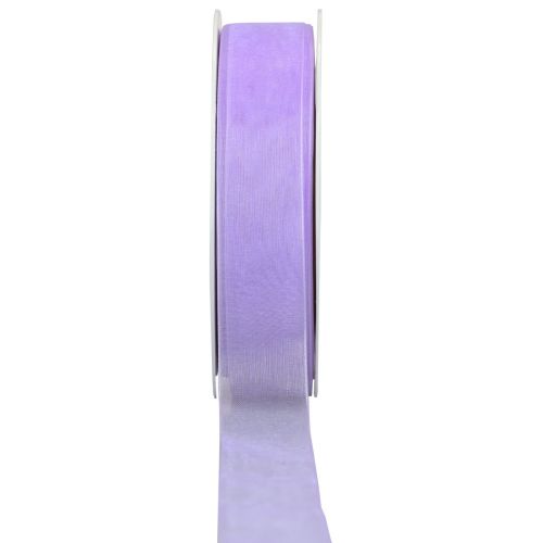 Ruban organza avec lisière 2,5cm 50m violet moyen