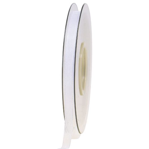 Ruban organza ruban cadeau ruban blanc lisière 6mm 50m