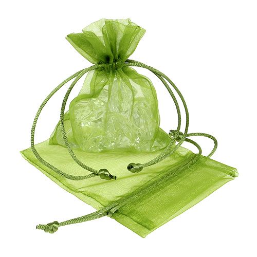 Floristik24 Sachets organza vert 12cm x 9cm 10p