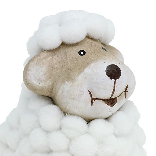 Floristik24 Décoration de Pâques mouton décoratif 7,5cm blanc-gris 1p