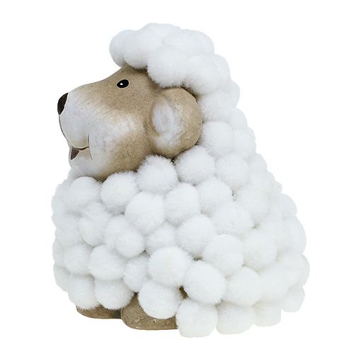 Floristik24 Décoration de Pâques mouton décoratif 7,5cm blanc-gris 1p