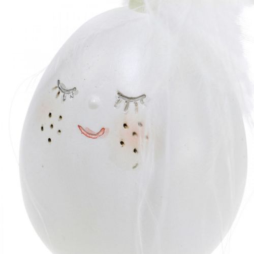Floristik24 Oeufs de décoration de Pâques avec des pantoufles, printemps, oeuf de Pâques heureux, oeufs avec un visage 2pcs