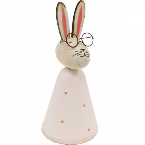 Décoration de Pâques, lapin avec des lunettes, décoration de printemps, lapin en métal, décoration de table