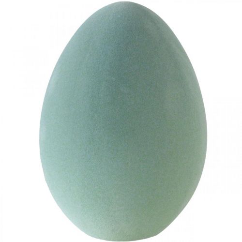 Floristik24 Oeuf de Pâques grand oeuf gris-vert vert décoration de Pâques floqué 40cm