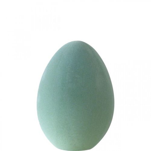 Floristik24 Oeuf de Pâques plastique gris-vert déco oeuf vert floqué 25cm