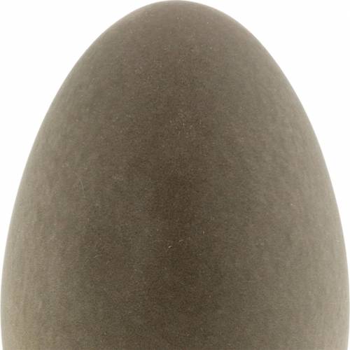 Floristik24 Oeuf de Pâques gris H25cm Oeuf floqué Décoration de Pâques