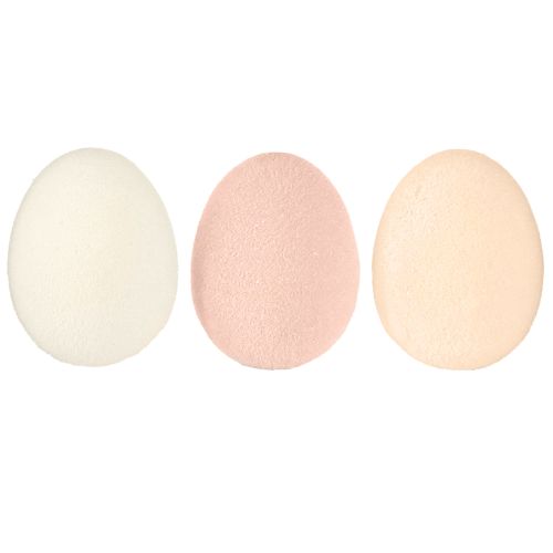 Article Oeufs de Pâques Petit Floqué Pêche Marron Blanc H4cm 15 Pcs