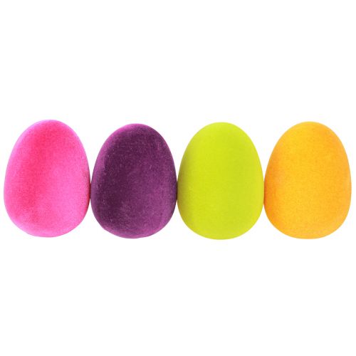Floristik24 Oeufs de Pâques à suspendre Vert Jaune Rose Baies 11 cm 4 pièces