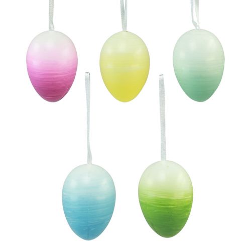Floristik24 Décoration d'oeufs de Pâques oeufs en plastique suspendus couleur de Pâques 8×12cm 10 pcs