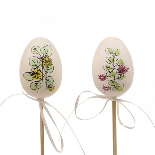 Oeufs de Pâques décoration de Pâques en plastique bouchons végétaux H6cm 12 pièces