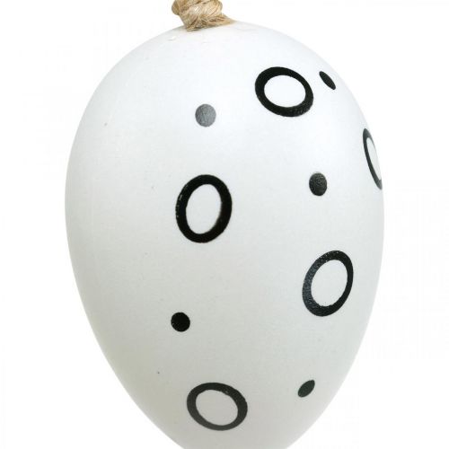Floristik24 Oeufs de Pâques avec anneaux et pois, décoration de printemps, décoration de Pâques monochrome 6pcs