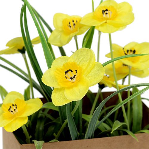 Floristik24 Fleur de Pâques jaune avec poche papier H. 21 cm