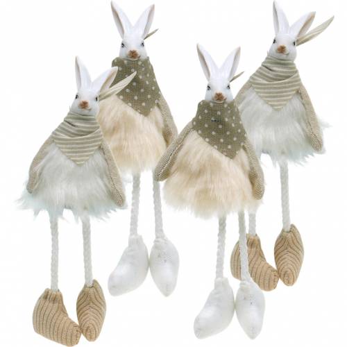 Floristik24 Lapin de Pâques Bordure Siège Lapin 20cm Figurine Pâques Décoration de Pâques 4pcs