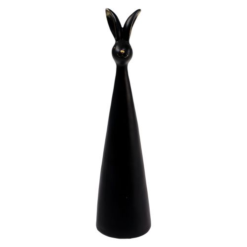 Floristik24 Lapin de Pâques noir or Lapin de décoration de Pâques Ø10cm H42cm