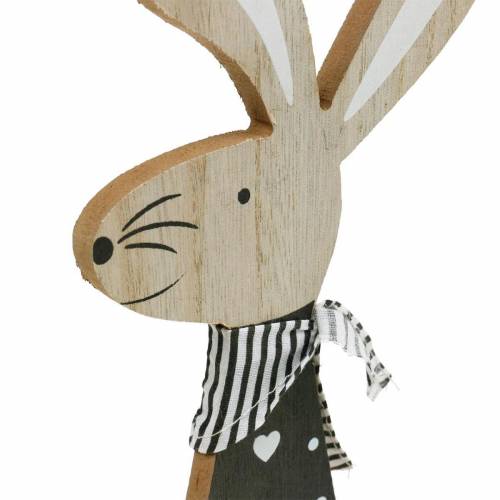 Article Lapin de Pâques noir et blanc stand décoration de Pâques lapin en bois figure lot de 2