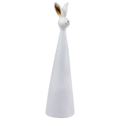 Floristik24 Lapin de Pâques en or blanc Lapin de décoration de Pâques Ø10cm H42cm
