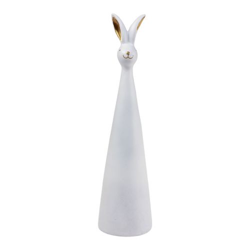 Floristik24 Lapin de Pâques en or blanc Lapin de décoration de Pâques Ø10cm H42cm