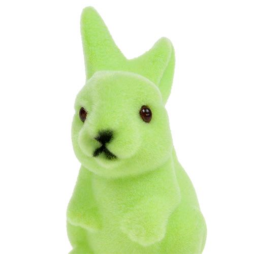 Floristik24 Lapin de Pâques floqué 9,5cm vert mix 9pcs