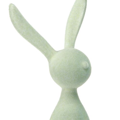 Article Décoration de Pâques Lapin assis floqué – 2e choix – Vert marron 36 cm 3 pièces