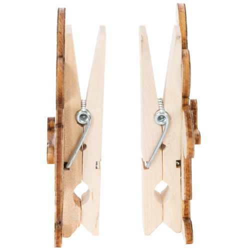 Article Pinces décoratives lapin de Pâques, décorations de Pâques en bois rose et blanc, 7,5 cm, lot de 4