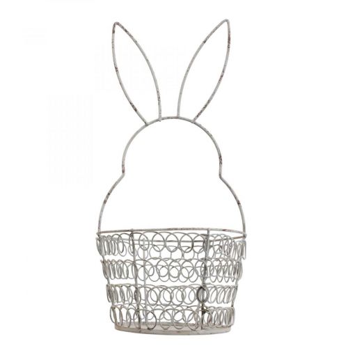 Floristik24 Panier de Pâques corbeille fil lapin de Pâques Shabby Ø12cm H26.5cm