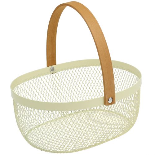 Floristik24 Panier pascal en métal crème 23,5 x 18 x 10 cm
