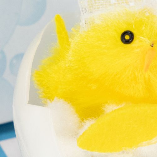 Article Décoration de Pâques : poussin en chenille dans la baignoire, jaune, 9 cm