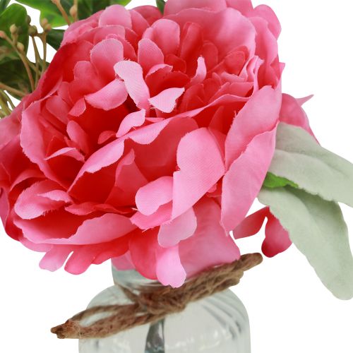 Floristik24 Décoration pivoine dans le vase décoration de table rose d'été 20cm