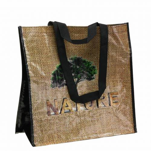 Floristik24 Sac shopping avec anses Nature plastique 40 × 20 × 40cm