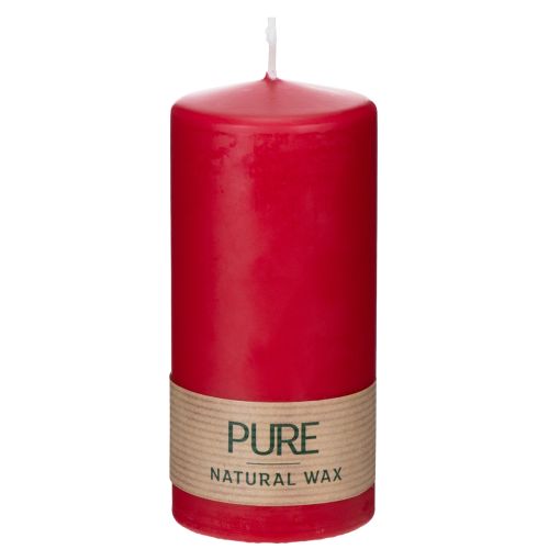 Bougie pilier PURE en cire naturelle pour une ambiance chaleureuse 13 cm