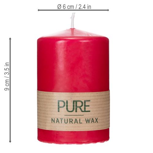 Article Bougie pilier PURE, bougie en cire naturelle pour une ambiance chaleureuse à la maison, 9 cm
