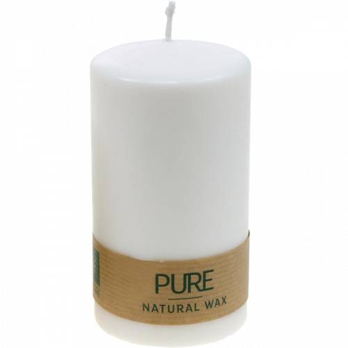 Bougie pilier PURE 130/70 Bougie en cire naturelle décorée de bougie en cire de colza
