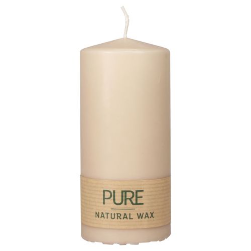 Floristik24 Bougie pilier PURE beige Bougies Wenzel 130/60mm