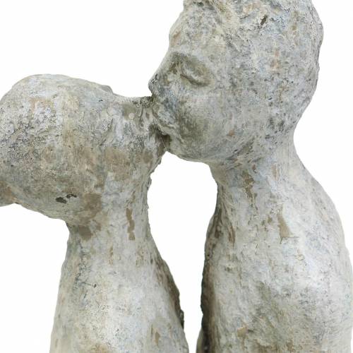 Floristik24 Figurine décorative couple embrassant pierre coulée gris 10 × 8cm H28cm