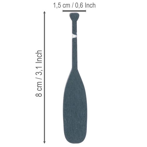Set de 18 mini-pagaies décoratives en bois bleu et blanc - 8 cm | Floristik24.fr