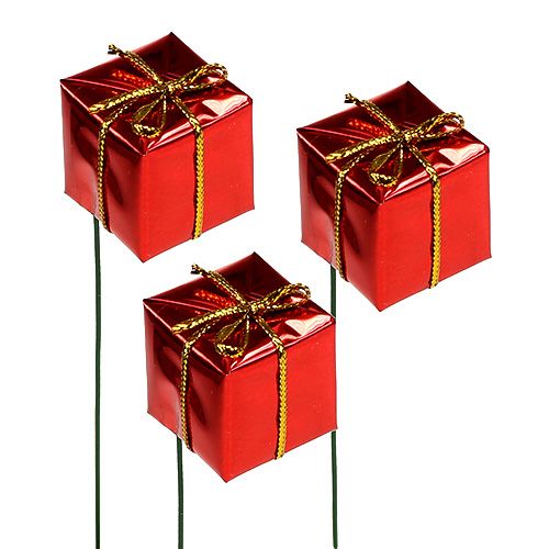 Floristik24 Paquet sur fil 2.5cm rouge 60pcs