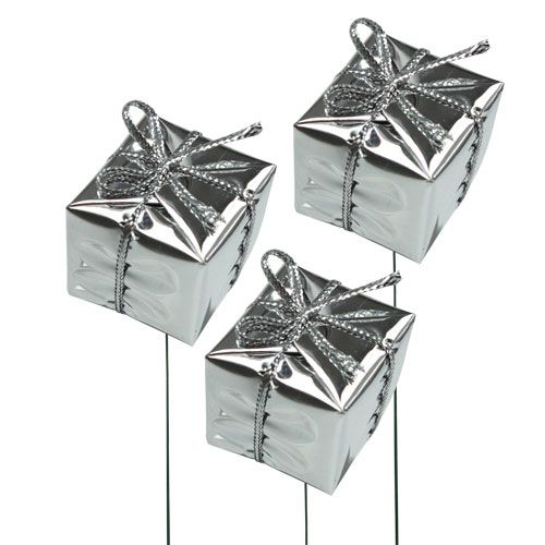 Paquet sur fil argent 2.5cm 60pcs | Floristik24.fr