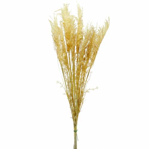 Floristik24 Herbe de la pampa jaune Herbe ornementale artificielle Fleuriste sèche 3pcs
