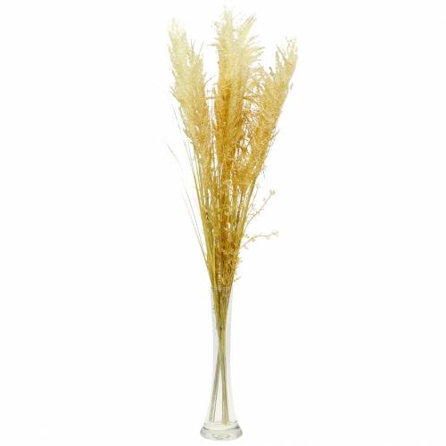 Article Herbe de la pampa jaune Herbe ornementale artificielle Fleuriste sèche 3pcs
