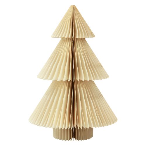 Floristik24 Papier Sapin de Noël en papier Sapin de Noël crème doré H30cm